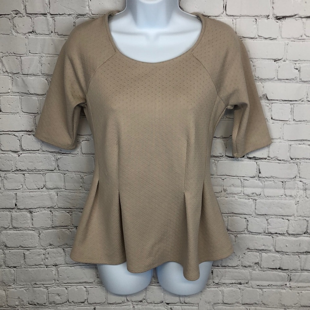 Tan Peplum Top Small